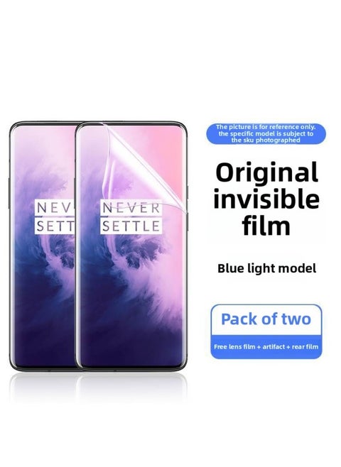 One Plus 7pro Tempered Film 1 Plus 7 Mobile Phone Film One Plus 7 Full Screen Coverage Oneplus Full Coverage 1 7p Hydration High-Color:Blue Light Stealth Soft Film Full Adhesive Bonding Ultra Sensitive √ 2 Pieces Of Lens Film With Artifact-Dimensions:One Plus Seven