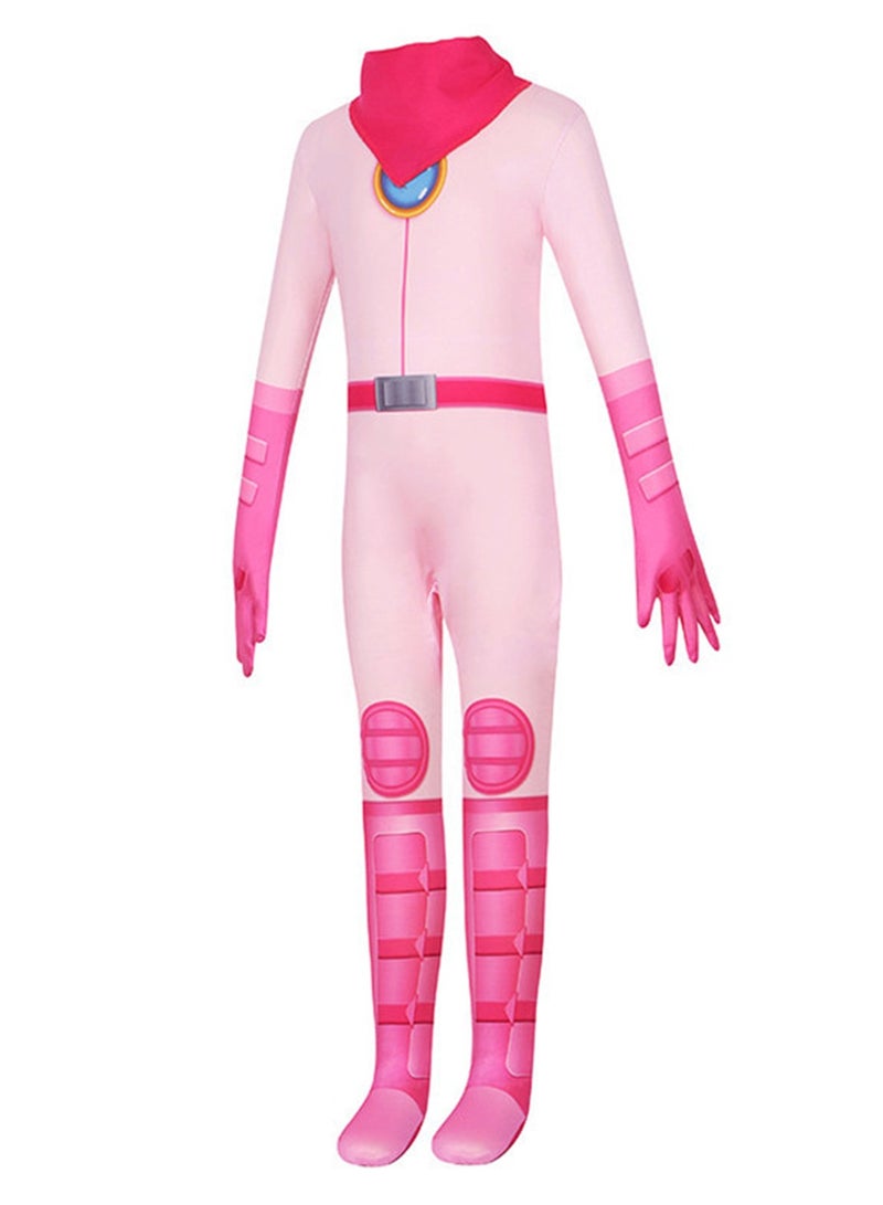 Princess Peach Jumpsuit Children's Mario Movie Cosplay Costume Performance Costume - Image 2