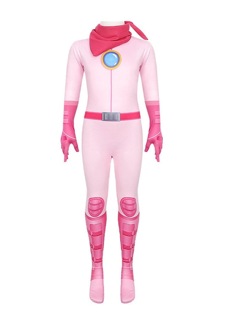 Princess Peach Jumpsuit Children's Mario Movie Cosplay Costume Performance Costume - Image 1
