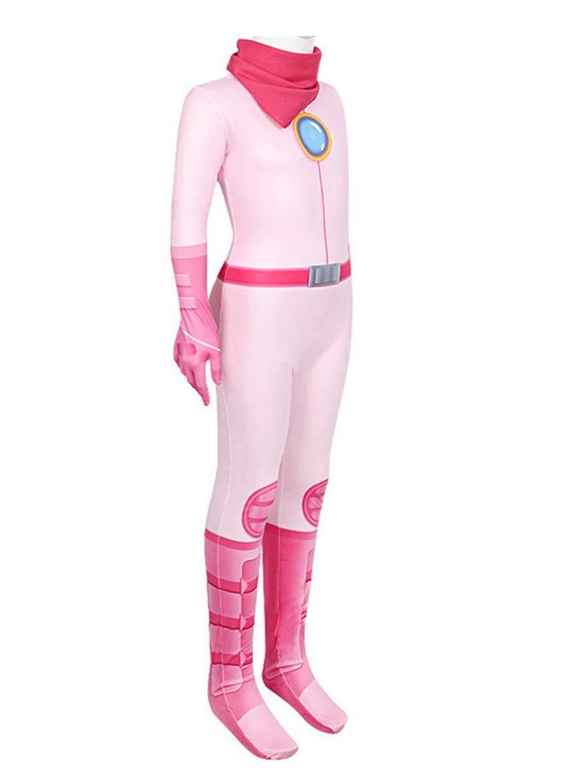 Princess Peach Jumpsuit Children's Mario Movie Cosplay Costume Performance Costume - Image 4