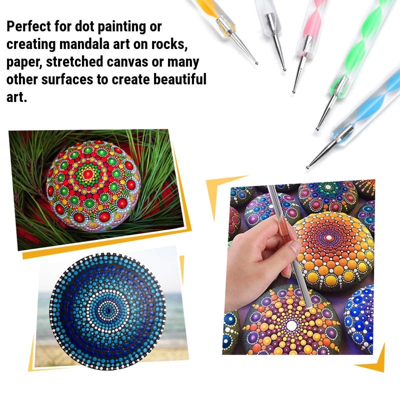 Definite Art Round MDF Board for Mandala Art DIY Creation with 5 Dotting Tools & 8 Mandala Sticks (Pack of 5 X MDF 10 Inch Circle with 5 X Dotting Tools & 8 X Mandala Sticks) - Image 4