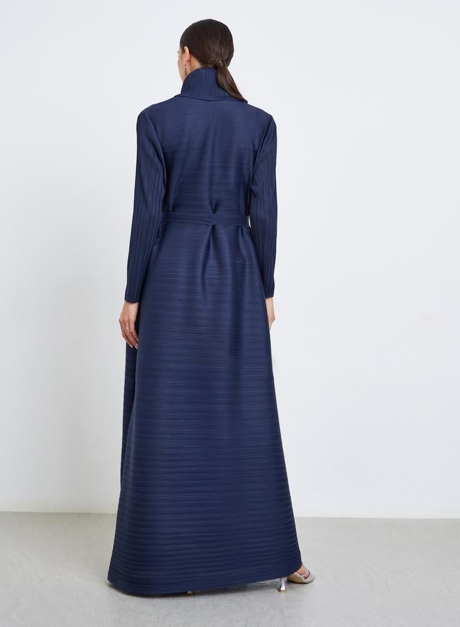 تايك تو عباية سادة محبوكة بكسرات وحزام وأكمام طويلة - Image 5