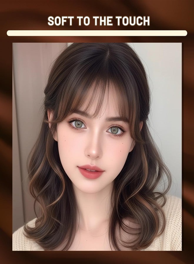 FFZDENA Front Hair Extensions for Women, Bangs Hair Extensions for Women, 2-Pack Fake Bangs with Sideburns, Dark Brown High-Temperature Fiber for Daily Styling & Special Occasions - Image 5