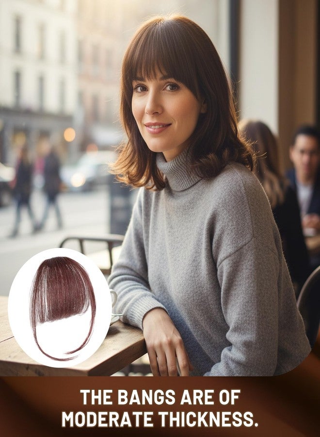 FFZDENA Front Hair Extensions for Women, Bangs Hair Extensions for Women, 2-Pack Fake Bangs with Sideburns, Dark Brown High-Temperature Fiber for Daily Styling & Special Occasions - Image 4