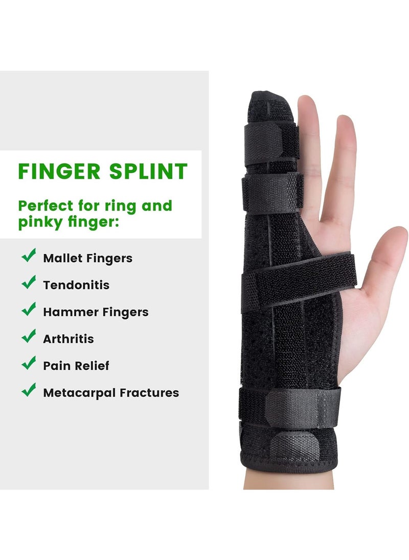 Generic - Boxer Finger Splint and pinky Splint Support for Trigger Finger boxer's Fracture Finger Fracture Tendonitis Metacarpal Fracture Sprains Fits Both Left and Right HandM Size - Image 1