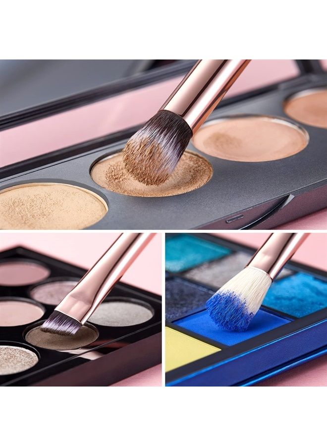 Jessup مجموعة فرش مكياج احترافية مكونة من 15 قطعة أدوات فرش المكياج قلم تحديد الظل مقبض خشبي فرش شعر طبيعي-اصطناعي لؤلؤي أسود/ذهبي وردي T157 - Image 4
