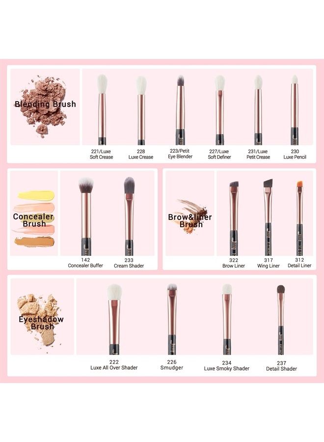 Jessup مجموعة فرش مكياج احترافية مكونة من 15 قطعة أدوات فرش المكياج قلم تحديد الظل مقبض خشبي فرش شعر طبيعي-اصطناعي لؤلؤي أسود/ذهبي وردي T157 - Image 5