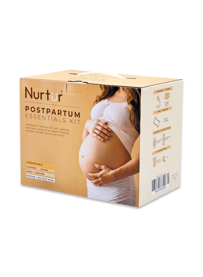 Nurtur-Maternity care kit - 7 in 1 - Multi -(Peri bottle-1pc,Disposable underwear-5pcs,Cool pad-4pcs,Cooling perineal wipes-1pack,Perineal Healing Foam-1pc,Nursing gown-1pc,Labor and delivery socks-1pair) - Image 1