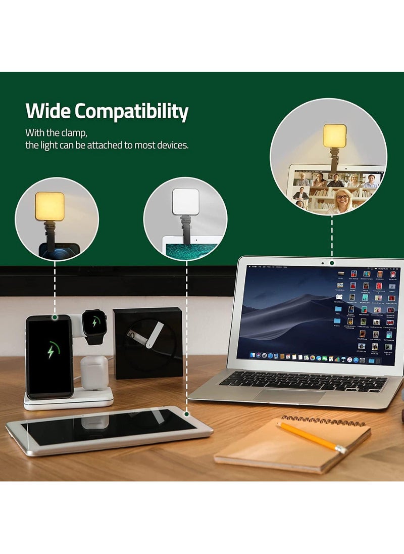 Rock Pow - Mobilife LED Video Light Computer Light for Meeting Video Light 100 LED Beads with Clip 3 Cold Shoe Dimmable Rechargeable Video Conference Light Compatible for Camera Selfie Stick Tripod Cellphone - Image 1