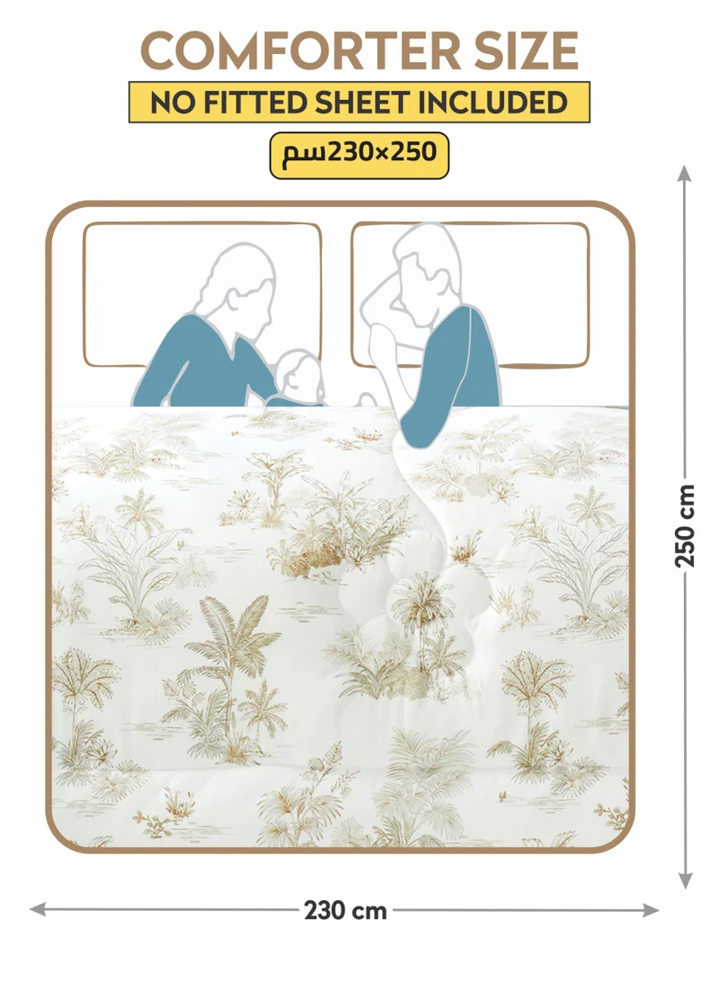 دوناتيلا طقم مفرش سرير 4 قطع مقاس مزدوج 250×230 سم يناسب سرير 200×200 سم , تطريز مشجر  انيق بطباعة رقمية مميزة , ماكيروفايبر فائق النعومة