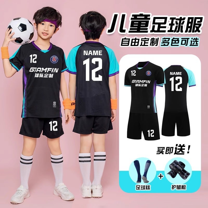 Children'S Football Uniforms For Boys And Girls Quick-Drying Short-Sleeved Football Training Uniforms For Primary School Students Football Game Team Uniforms With Printing - Image 3