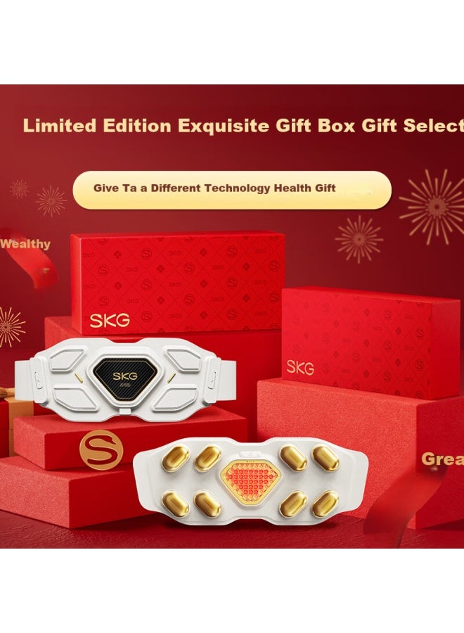 Skg Massage Device Waist Massager G7 Ultra Yibo's Choice] Warm Uterus Back Support Hot Compress Pulse Vibration Titanium Gold Belt, Birthday And New Year Gift For Boyfriend Or Girlfriend - Image 1