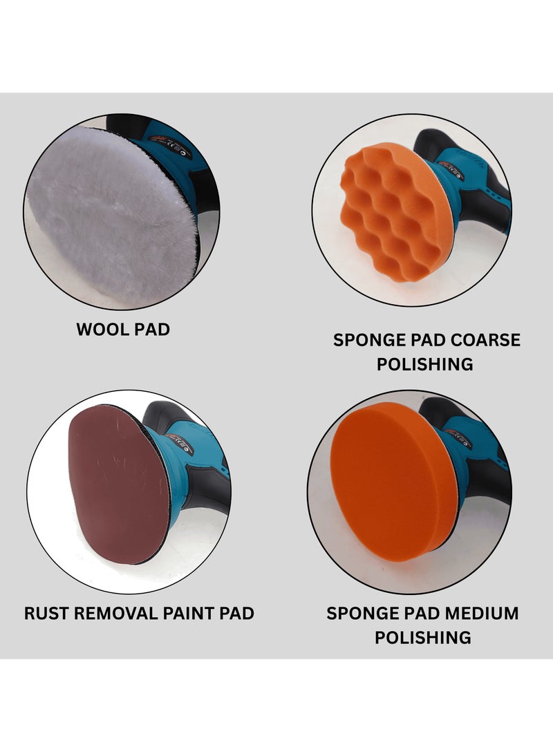 BONAI BN-HK71 Cordless Car Polisher 21V, 380W Dual Action Waxing Machine with 150mm Pad, 2800-5500RPM Variable Speed Orbital Buffer for Car Detailing, Furniture & Metal Polishing - Image 5