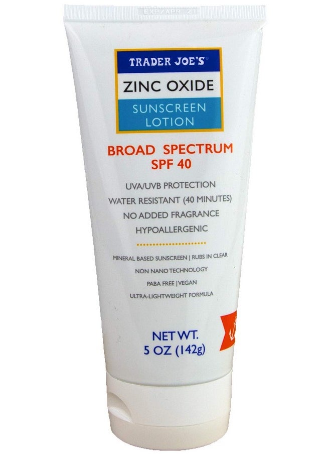 TJ's - Trader Joe'S Zinc Oxide Mineral Based Hypoallergenic Sunscreen Spf 40 - Image 1