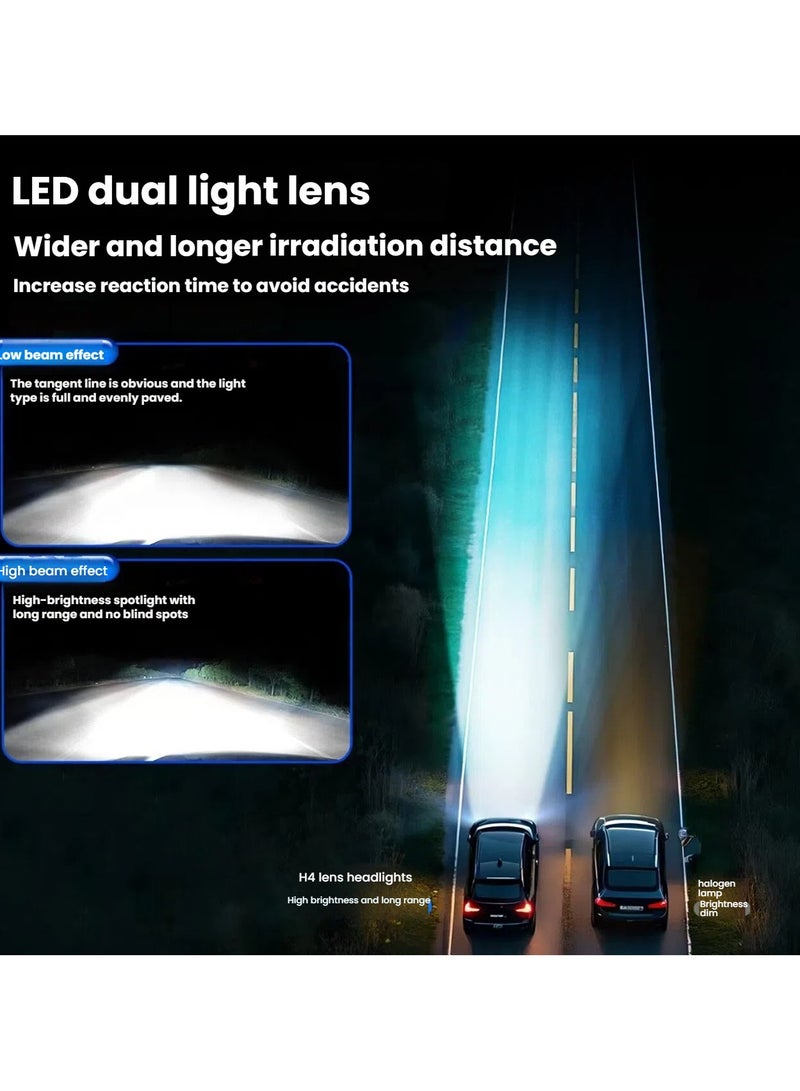 general Super bright car high-power LED lens headlights universal high-brightness spotlight for off-road vehicles dual-beam motorcycle headlight bulbs - Image 2