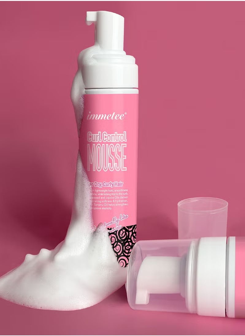 Immetee - Curl Hair Control Mousse Non Sticky Moisturizing Nourishing Repairing Curl Hair Foam Mousse for Hair Styling Volumizing and Against Frizz Professional Design for Curl Hair 200ml - Image 1
