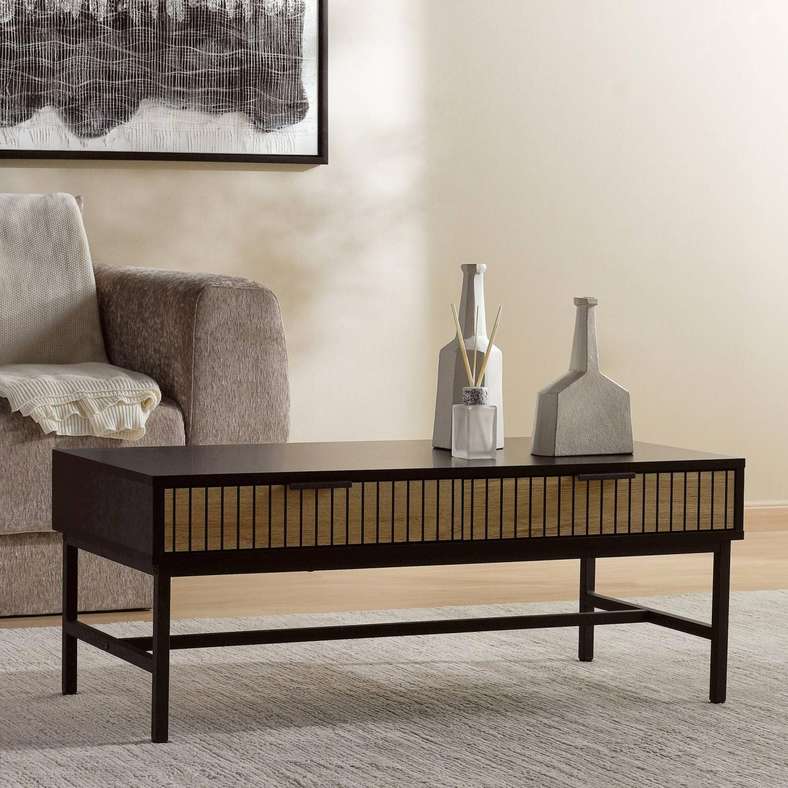 ELLIS COFFEE TABLE MELAMINE - NATURAL & BLACK