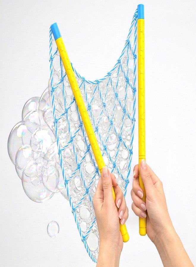 Uncle Bubble Giant Cloud Bubble Wizard Mesh Giant Bubble Wand for Kids Creates Big Cloud-Like Bubbles Easy Outdoor Bubble Toy 14 Inch Wand with Non-Toxic Bubble Solution Made in Taiwan - Image 1