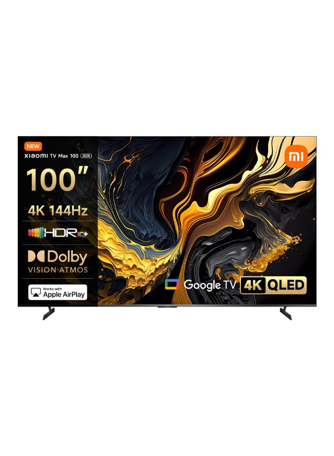 Xiaomi TV Max 100 2025 | Ultra-large 4K display | Quantum Dot display | 144Hz Refresh Rate | Dolby Vision, Dolby Atmos | AI processor, Google TV L100MA-MAXME Black - Image 1