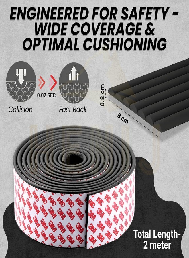 HENIJ Soft Extra Dense Furniture Table Wall Edge Protectors Foam Baby | Safety Bumper Guard Protector, Table Protection Strip, Kids Safety Corner Strip (6.5 Ft Long, 8 CM Wide, Black, Pack of 1) - Image 2