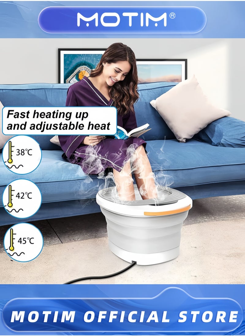 Motim - Foot Bath Massager with Heat Bubbles Vibration 4 Removable Massage Rollers (Not Motorized) - Image 1