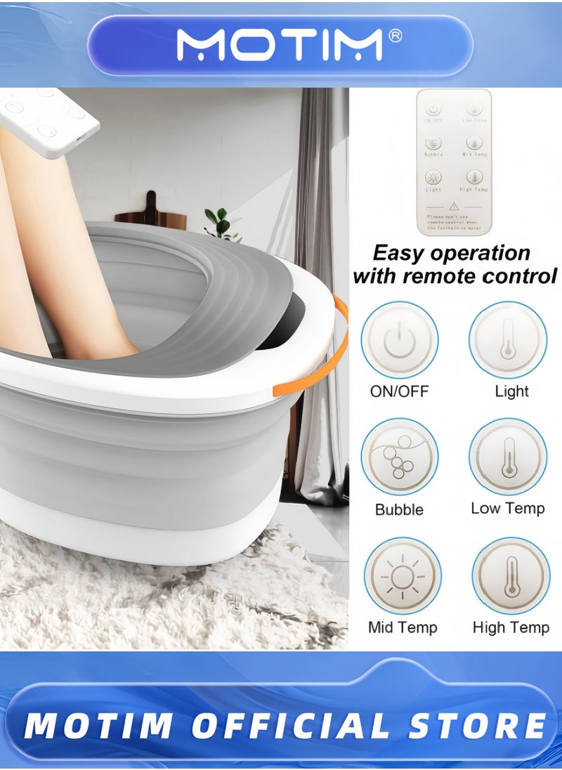 Motim - Foot Bath Massager with Heat Bubbles Vibration 4 Removable Massage Rollers (Not Motorized) - Image 1