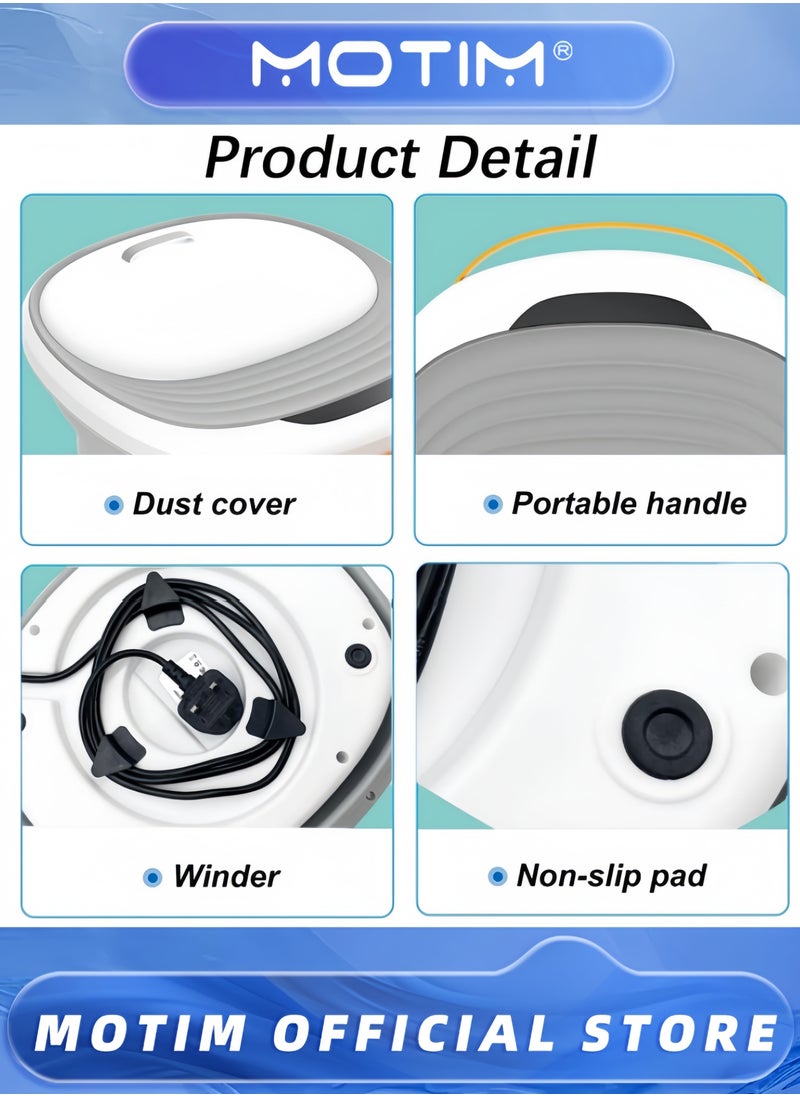 Motim - Foot Bath Massager with Heat Bubbles Vibration 4 Removable Massage Rollers (Not Motorized) - Image 1