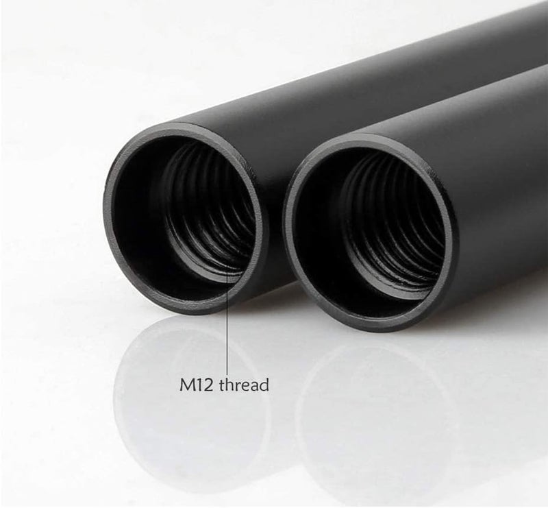 NICEYRIG 8 Inch 15mm Rod Aluminum Alloy with M12 Thread for 15mm Shoulder Rig Rail Support, Follow Focus, Mattebox - R051 - Image 3