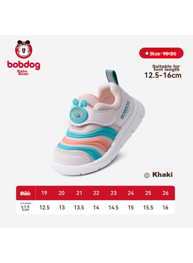 Babu Bean Babbudou Toddler Shoes, Spring And Autumn, For Baby Boys, Caterpillar Style, Non-slip, Breathable, Functional Children's Shoes, For Boys And Girls, Khaki, Size 24 - Image 1