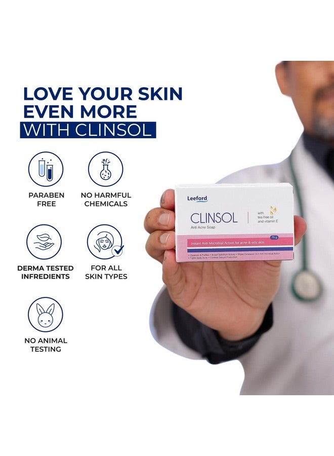 CLINSOL صابون كلينسول (75 جرام، عبوة من 5) مع منتج بوج للجمال 10 جرام - Image 5
