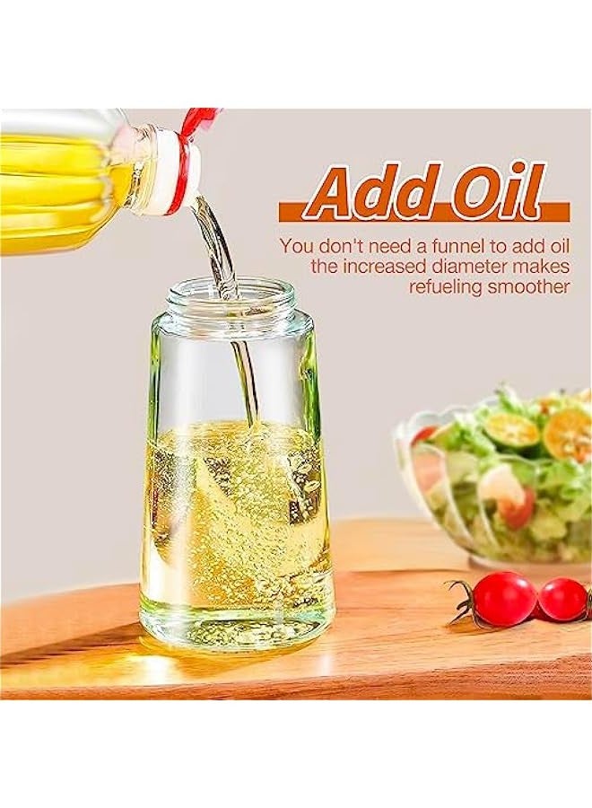 Oil Sprayer for Cooking, 2 in 1 Olive Oil Dispenser Bottle for Kitchen, 16oz/470ml Premium Glass Oil Bottle, Food-grade Oil Mister for Air Fryer, Salad, Frying, BBQ (Creamy White) - Image 4