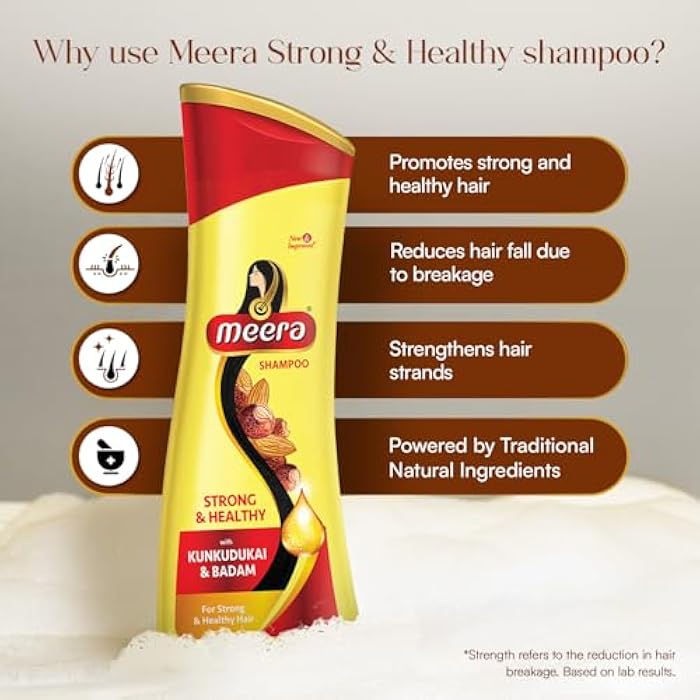 Meera Strong & Healthy Shampoo, 180ml - Image 3