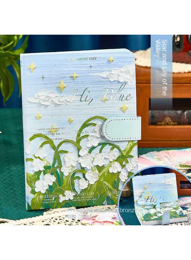 Bluejw Hand Account Book Gift Box Suit Customized Vintage Oil Painting Notebook Notebook Stationery Hand Account Book High Color Value Notebook - Image 1