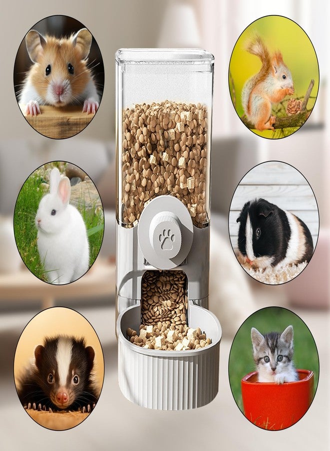 YumSur Hanging Cage Automatic Pet Food Water Dispenser, 41oz Hanging Automatic Food Dispenser, 18oz Pet Water Bottle for Cage Crate, Suitable for Kitten Rabbit Chinchilla Hedgehog Ferret (Grey, 41Oz) - Image 4