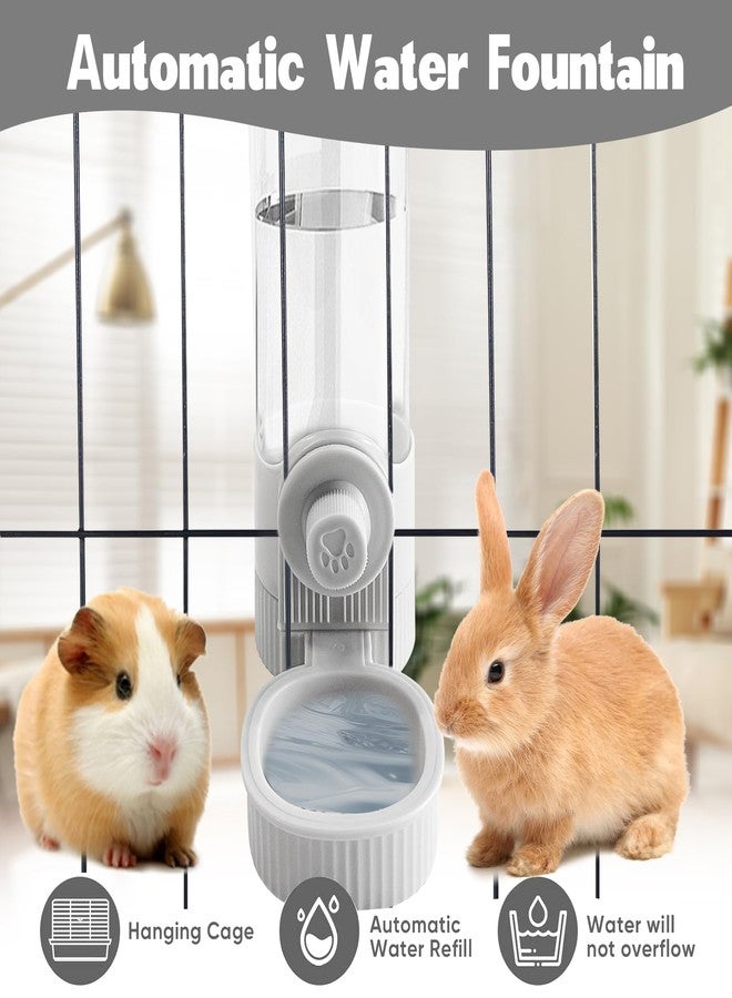 YumSur Hanging Cage Automatic Pet Food Water Dispenser, 41oz Hanging Automatic Food Dispenser, 18oz Pet Water Bottle for Cage Crate, Suitable for Kitten Rabbit Chinchilla Hedgehog Ferret (Grey, 41Oz) - Image 5