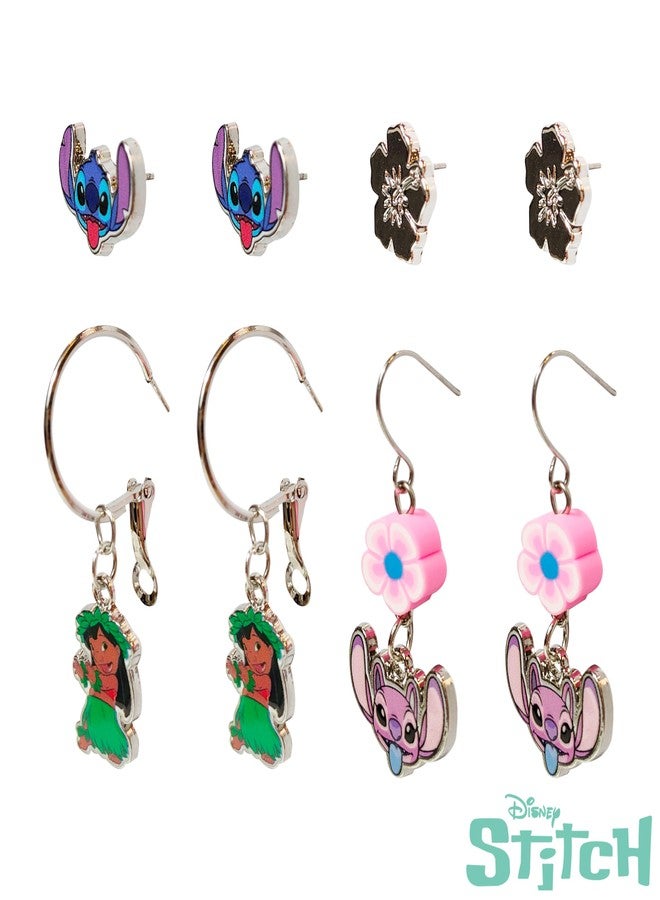 Luv Her Stitch Hypoallergenic Earrings for Girls Stud Earrings & Fishhook Drop Earring Sets with Charms One Size Fits All Stitch Jewelry Girls Earrings, Disney Accessories for Girls Ages 4+, 2 Pair - Image 2