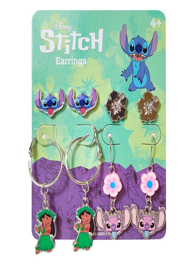 Luv Her Stitch Hypoallergenic Earrings for Girls Stud Earrings & Fishhook Drop Earring Sets with Charms One Size Fits All Stitch Jewelry Girls Earrings, Disney Accessories for Girls Ages 4+, 2 Pair - Image 1