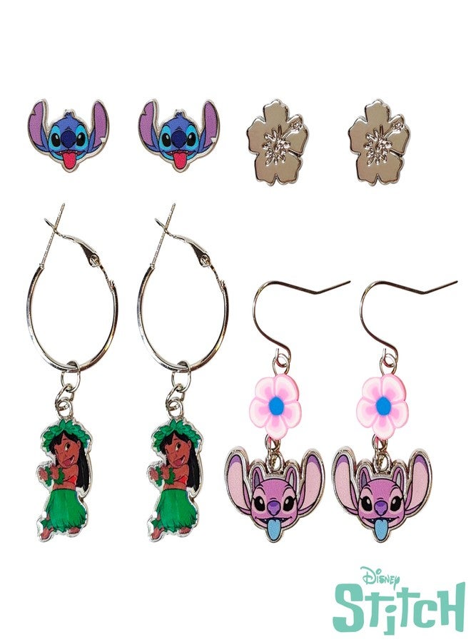 Luv Her Stitch Hypoallergenic Earrings for Girls Stud Earrings & Fishhook Drop Earring Sets with Charms One Size Fits All Stitch Jewelry Girls Earrings, Disney Accessories for Girls Ages 4+, 2 Pair - Image 4