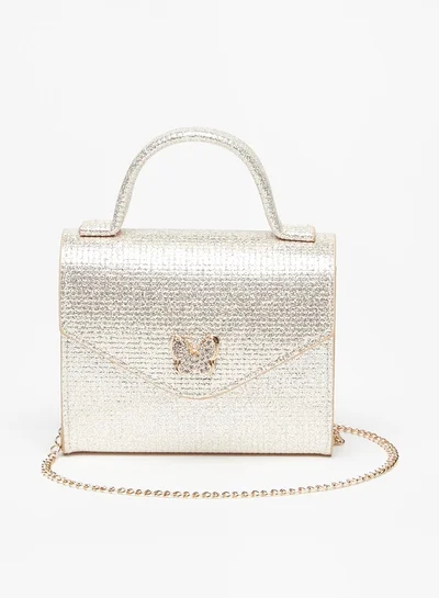 فلورا بيلا من شو إكسبرس Butterfly Accent Crossbody Bag with Chain Strap and Magnetic Closure