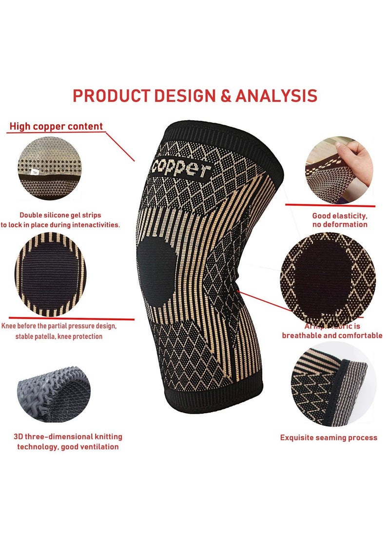 Copper Knee Brace for Pain Relief & Support - Compression Sleeve for Sports, Workouts, Arthritis - Single - pzsku/ZA7FB6008C4F7028EBD2FZ/45/_/1713522408/bdae2b53-7e1f-4f6a-974e-ea153a9289f0