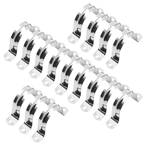 Uenhoy 50 Pcs 2 Stainless Steel Rigid Pipe Strap Clamps M50 Two Hole Strap U Bracket Pipe Clamps Heavy Duty Conduit Clamps UShape Clamps for Conduit and Cables - Image 3
