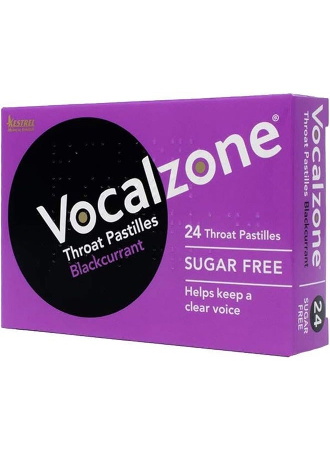 Vocalzone Blackcurrant Lozenges 24 Pieces - Image 1