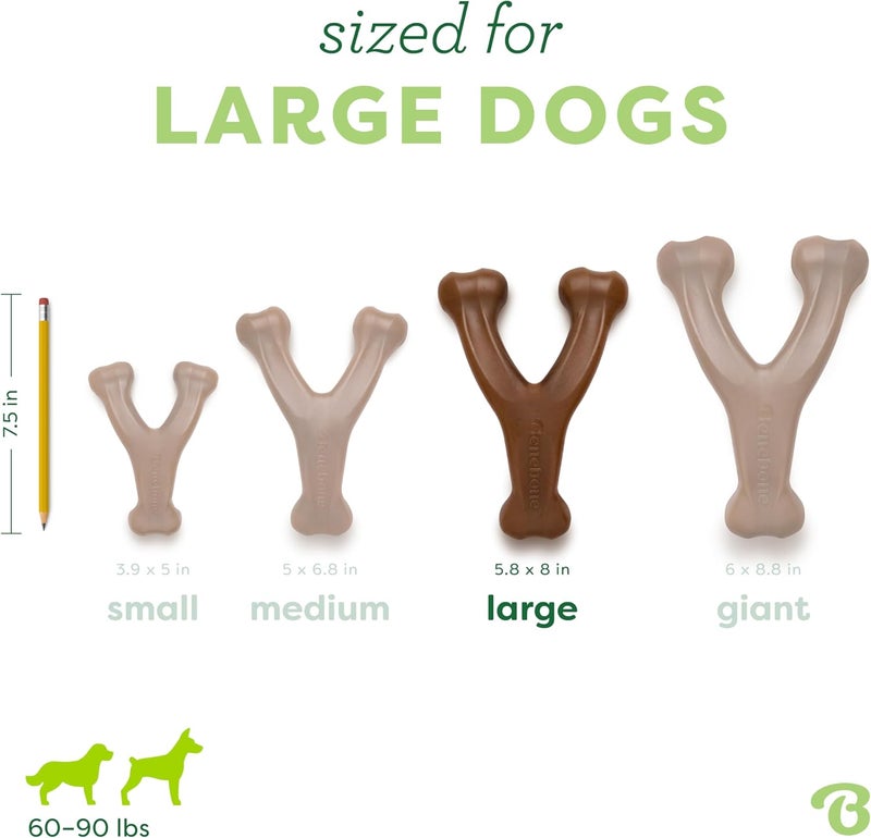 Benebone Wishbone Durable Dog Chew Toy for Aggressive Chewers, Real Peanut, Made in USA, Large - Image 4