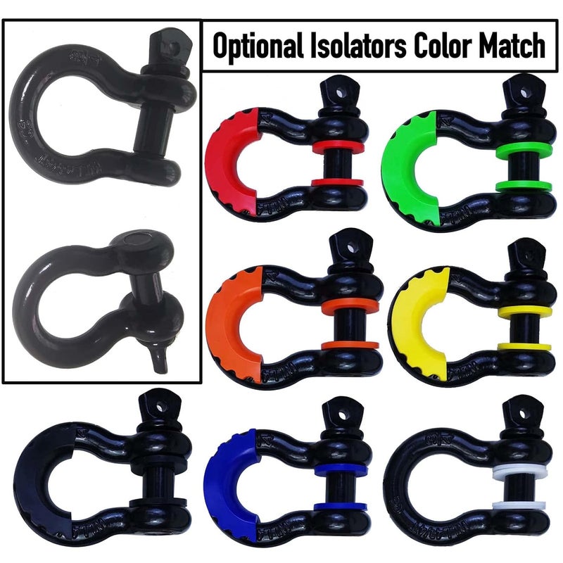 Acando Pack of 2 Black Powder Coated Heaveduty Trailer Shackles 3/4 Bow Shackle Rugged Steel Forged 4.74 Ton D Ring Anchor 28.5 Ton (57,000 lbs) Max Break Strength Off Road Shackles - Image 2