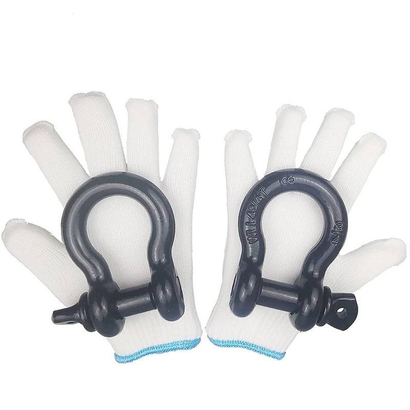 Acando Pack of 2 Black Powder Coated Heaveduty Trailer Shackles 3/4 Bow Shackle Rugged Steel Forged 4.74 Ton D Ring Anchor 28.5 Ton (57,000 lbs) Max Break Strength Off Road Shackles - Image 1