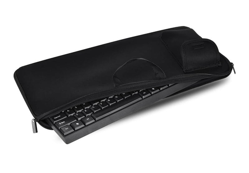 NUENSS-ROR Keyboard Sleeve Travel Case for Logitech MX Keys/MX Keys S Advanced Wireless Illuminated Keyboard,Soft Neoprene Bag, Zipper Mouse Storage and Cable Storage Pouch (Black) - Image 3