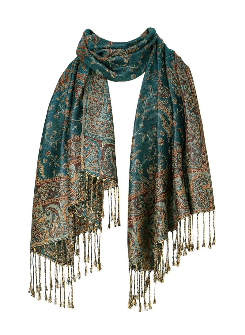 1PCS Women Fashion Cashew Jacquard Scarf, Versatile Shawl With Tassels, Long Decorative Neck Scarf, Women Cashew Hijab - Image 5