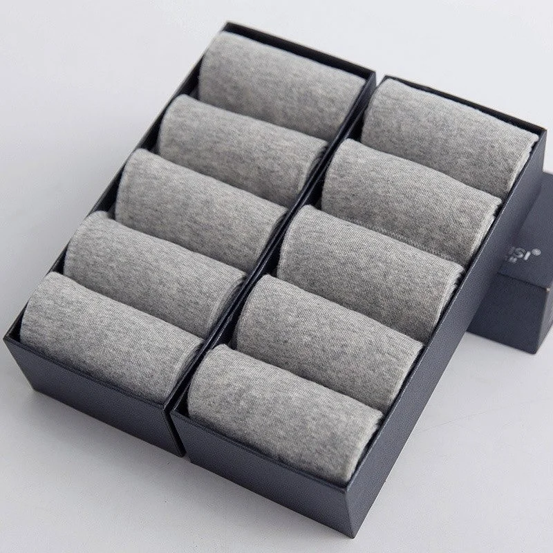 Bgk 10 Pairs Men's Gray Socks 100 Cotton