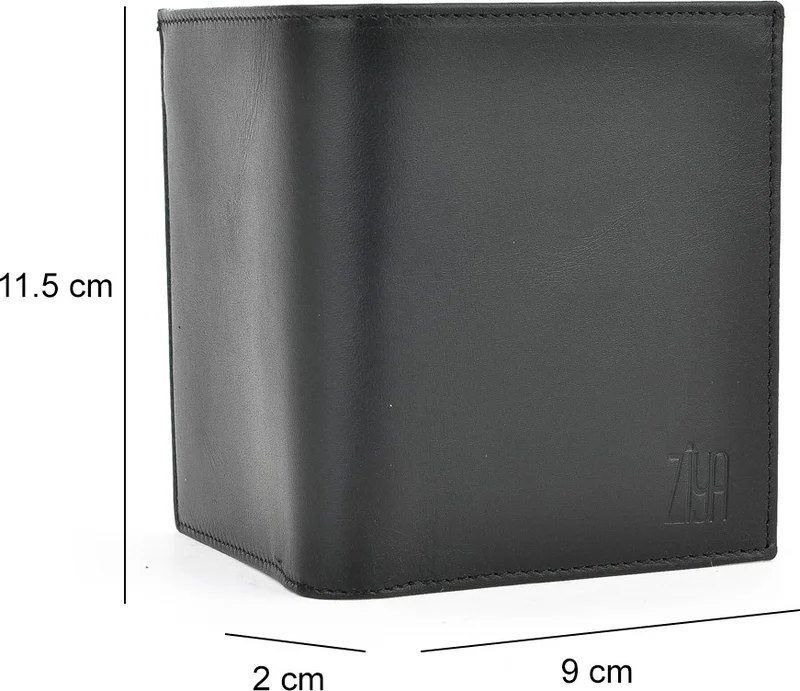 Ziya Men's Leather Wallet 1519841ZD09 Black