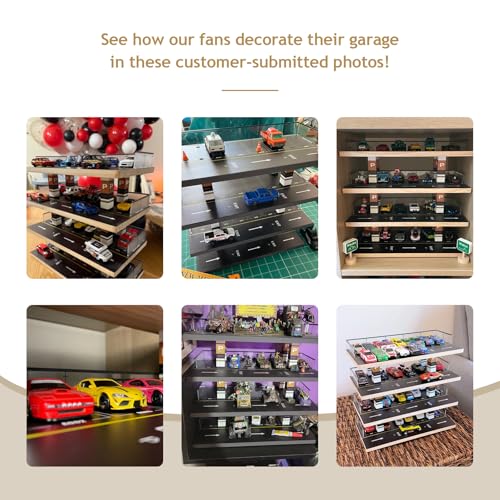 Saichotoy Display Case for Hot Wheels & Matchbox, 1/64 Scale Diecast Toy Car Storage, Parking Garage Diorama - Freestanding Storage with 4 Levels 24 Spots Maximum 40 Cars - Image 3